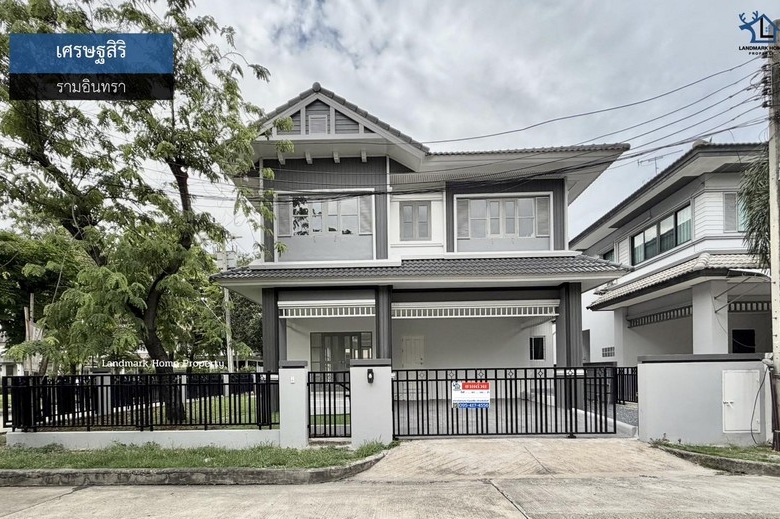 LM26-0067 ขายบ้านเดี่ยว 2 ชั้น เศรษฐสิริ รามอินทรา ถนนปัญญา พื้นที่ 63.9 ตรว 3นอน 3น้ำ บ้านแปลงมุม เป็นส่วนตัว สวย คลีน พร้อมอยู่